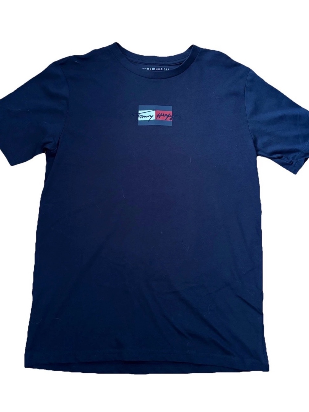 Chaps Boys Belted Cargo Shorts & Tommy Hilfiger S/S Tee - Size 14 - Khaki/Blue - Picture 2 of 3